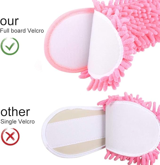 Microfiber Slippers Floor Cleaning Mop Men and Women House Dusting Slippers Floor Cleaning Tool (pink)