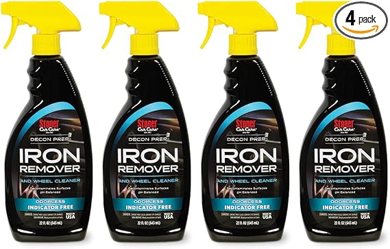 Stoner Car Care 92100-4PK Iron Remover & Wheel Cleaner 22 fl oz – Odorless Iron Fallout & Brake Dust Remover for Paint, 