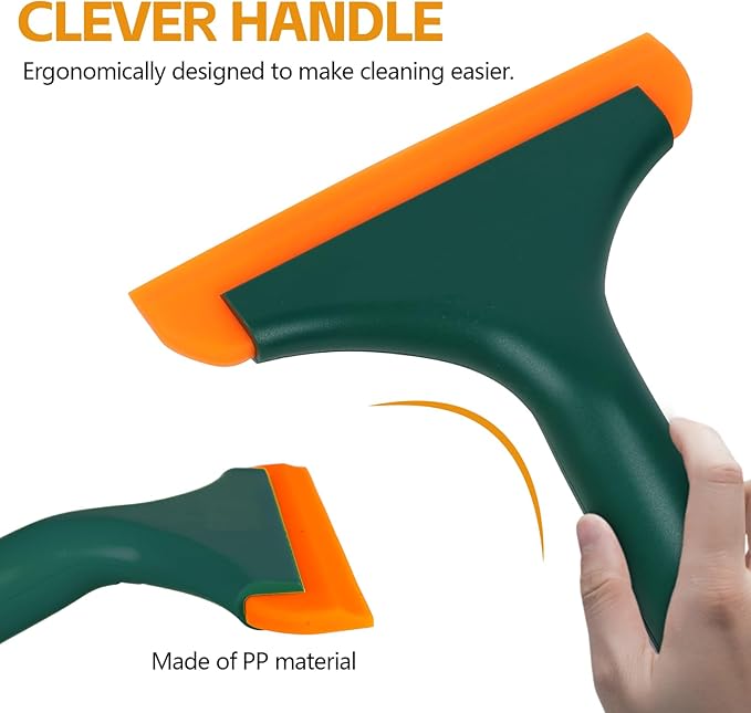 Wuyaoyao 2PCS Silicone Squeegee, Small Squeegee for Car, Automotive Mini Window Squeegees, Shower Squeegees, Water Wiper Cleaning Tool for Car Windshield, Window, Mirror, Glass Door (Dark Green)