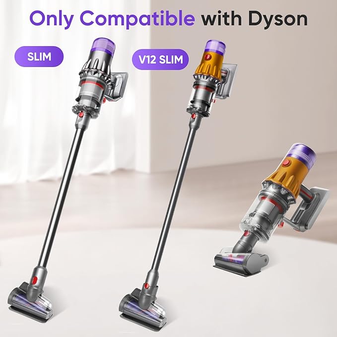 Mini Motorized Tool Brush Head Compatible with Dyson Digital Slim/V12 Detect Slim Cordless Vacuum Cleaner, Handheld Couch Vacuum Attachment Anti-Tangle Replacement Head Suitable for Long and Pet Hair