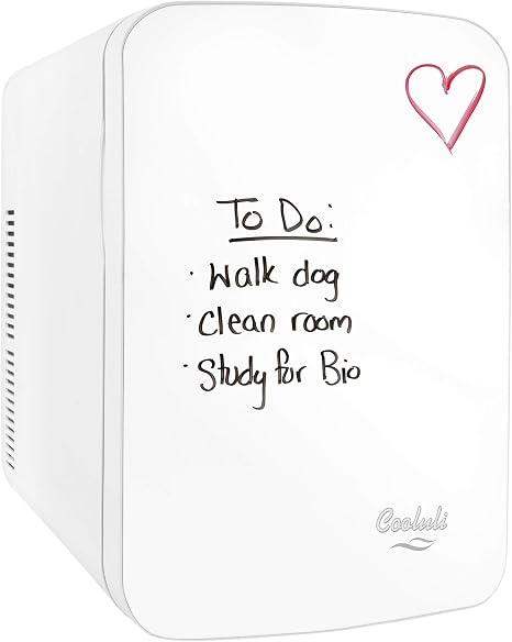 Cooluli Vibe Mini Fridge for Bedroom - With Cool Front Magnetic Whiteboard - 15L Portable Small Refrigerator for Travel,