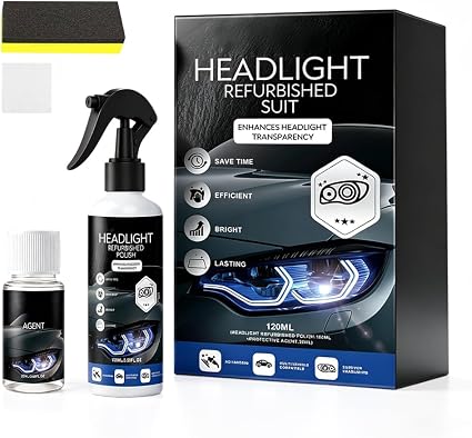 Upgraded Automotive Headlight Restoration Fluid Kit, 1 Set