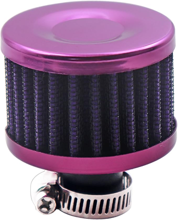 12mm Air Filter Cold Air Intake Filter Breather Turbo Vent Air Intake Filter Cleaner Red Universal for car and Motorcycle (2pcs Air Filter)