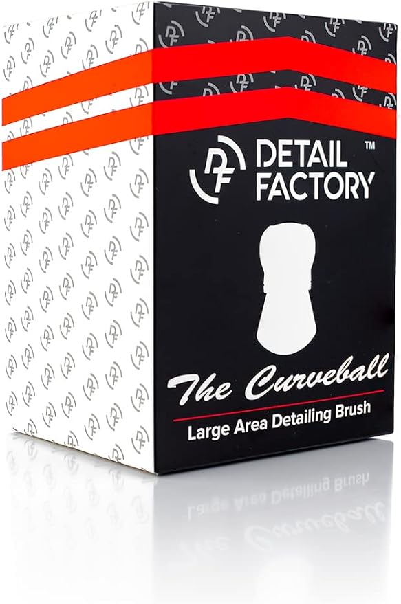 Detail Factory - Curveball XL Synthetic Brush - Ultra Soft Bristles, Comes with Storage Rack, Covers Large Area Inside or Outside Vehicles - Red
