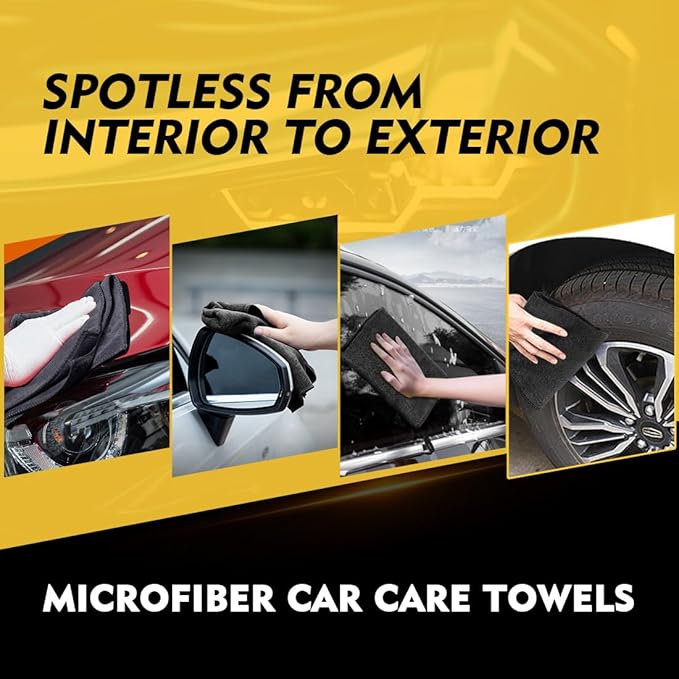 HOMEXCEL 600 Packs Microfiber Cleaning Cloth, 11.5 x 11.5 inch Microfiber Towels for Cars, Ultra Absorbent Washing Cloth, Lint Free Streak Free Cleaning Rags for Car, Kitchen, and Window (Black)