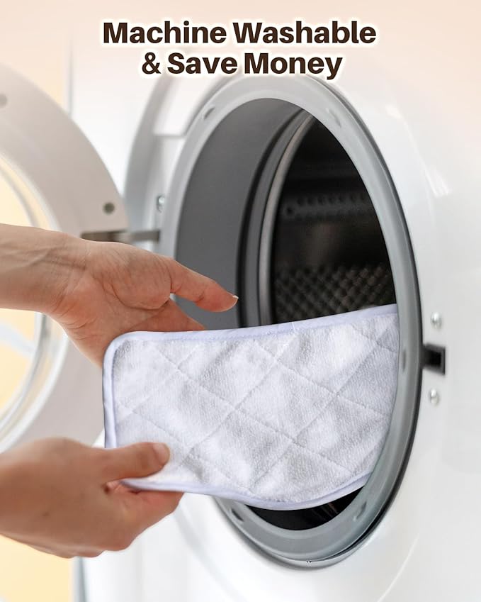 Steam Mop Pads with Washable and Reusable, 6 Pack Replacement, 2 Material Types Accessories Compatible With Steamer Mop for Cleaning Floors and Carpets, White and Gray