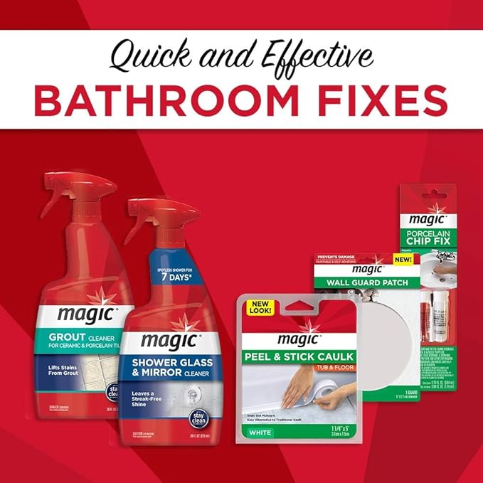 MAGIC Shower Glass and Mirror Cleaner Spray Bundle, Fog & Streak Free, Removes Soap Scum, Rust Stains, Fingerprints, Dirt, and Hard Water, Perfect for Shower Doors, Window, Glass Surfaces, 28 Fl Oz