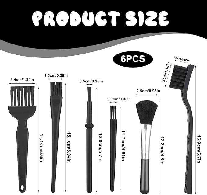 8 Pcs Anti Static Electronic Dust Cleaning Brushes Mini Keyboard Cleaning Brushes Kit Anti Static Brush for Laptop Computer Keyboard Motherboard Camera Small Space Car Lab