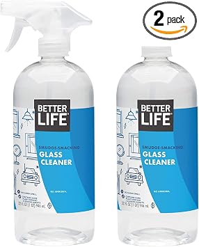Better Life Glass Cleaner, Streak-free Window Cleaner, Surface Cleaning Spray, Mirror, Screen and Shower Door Cleaner, R