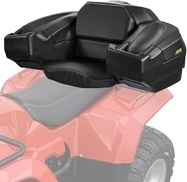 VEVOR ATV Rear Storage Box and Lounger, 95L ATV Cargo Box with Seat & Backrest, Waterproof LLDPE & Lockable Lounger Stor