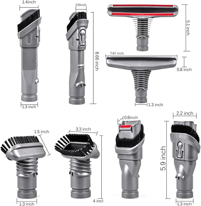 Replacement Attachments Tools Brush Kit for Dyson V6 V7 V8 V10 DC24 DC33 DC35 DC44 DC58 DC59 DC62 DC74 Dyson Cordless Vacuum Cleaner Accessories Kit (4 PACK)