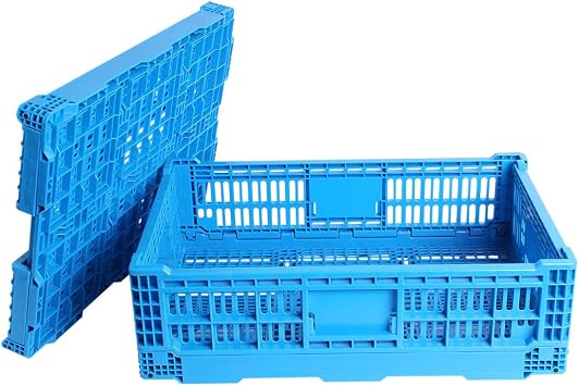 Collapsible Storage Bin Containe，43 Liter Transfer box,crate Transit storage of various items (23.6" L x 15.7" W x 7.1" 