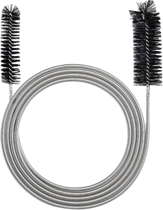 78 Inch Flexible Long Drain Brush, Nylon Stainless Steel Flexible Feeding Tube Cleaning Brush, Double Ended Elastic Slim Hose Pipe Brush Auto Sunroof Drain Hole Cleaner for Car Fridge (Black)