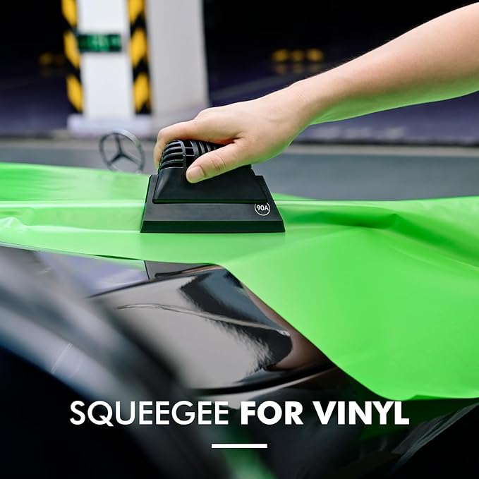 FOSHIO Black Small Squeegee, Non-Slip Handle Rubber PPF Squeegee for Window Cleaning, Shower Glass Door, Car Windshield