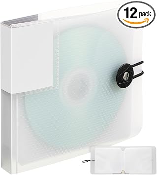 Cabilock 12 Capacity Cd Case Cd Dvd Wallet Organizer Bag Portable Disc Storage Holder with Buckle Closure Protective Sto