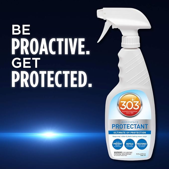 303 Products Aerospace Protectant Spray, UV Protection for Outdoor Surfaces – Protects Vinyl, Plastic & Rubber, Repels Dust & Dirt, Matte Finish, 16 oz (6-Pack)