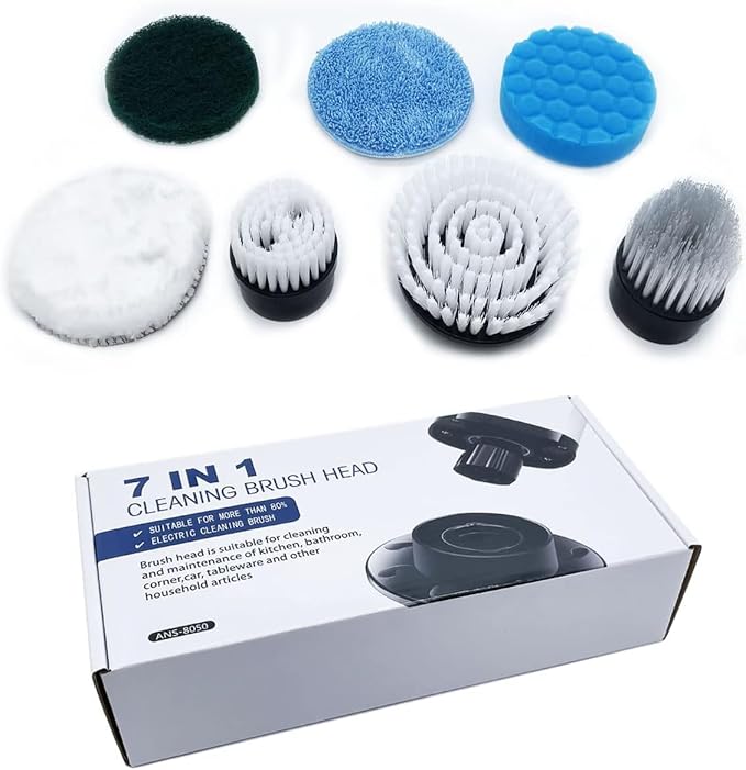 MGLSDeet Electric Spin Scrubber 7Pcs Replacement Brush Heads Kit, for MGLSDeet ANS8050/8051/8052 SXT168 Electric Cleaning Brush