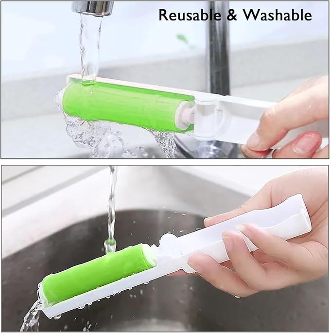 Mini Reusable Lint Roller 8 Pack, Washable Sticky Lint Roller Portable Travel Cat Dog Pet Hair Remover Cleaner with Cover for Clothes, Travel, Home
