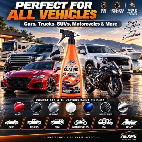 Car Ceramic Coating, Quick Spray Wax for Car Detailing High Gloss Shine