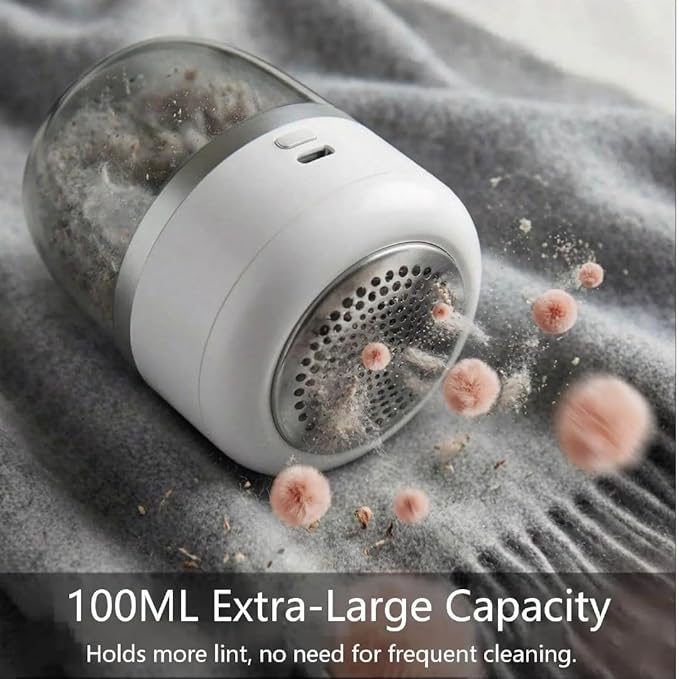 Electric Fabric Shaver – USB Rechargeable Lint Remover with 6 Blades, Safe for All Fabrics, Clothes, Sweater, Sofa & Furniture – Portable Pilling Remover for Home & Travel (Black)