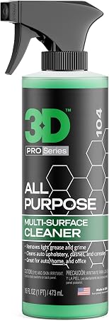 3D All Purpose Cleaner – High-Performance Interior & Exterior Car Cleaner for Vinyl, Leather, Plastic, Fabric, Carpet & 