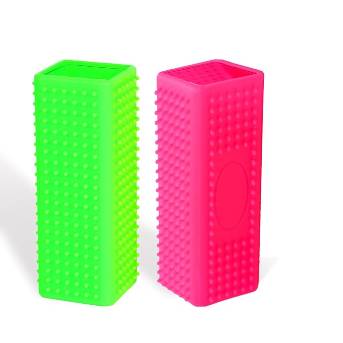 2pcs Pet Dog Cat Hair Remover, Pet Hair Removal Tool, Hollow Cleaner Brush for car，Interior, Furniture, Sofa (green and pink)