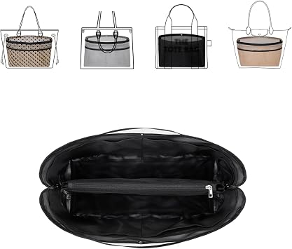 ZTUJO Purse Organizer Insert For Handbags,Mesh Bag Organizer Insert With Zipper Bag Tote Shaper Fit Speedy Neverful PM M