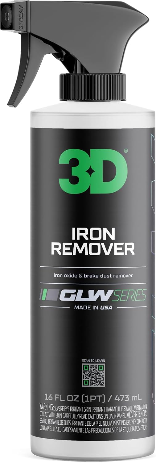 GLW Series Iron Remover – Fast Acting Fallout & Brake Dust Cleaner | pH Balanced Wheel & Paint Decontamination | DIY Detailing Spray | Made in USA |16 oz