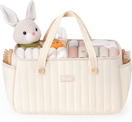 Baby Diaper Caddy Organizer for Wipes, Diapers Storage Basket with Handle, Car Caddy Organizer Boy & Girl & New Parent G
