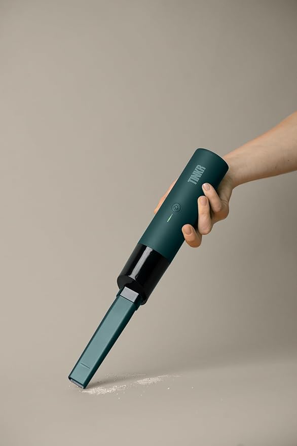 TINKR Mini Car Vacuum, Cordless Handheld Vacuum with 6000Pa Suction Power, High Speed 47000 RPM Motor, Efficient Airflow Design, Dual Nozzles, USB C Recharge, and Travel Bag (Green)