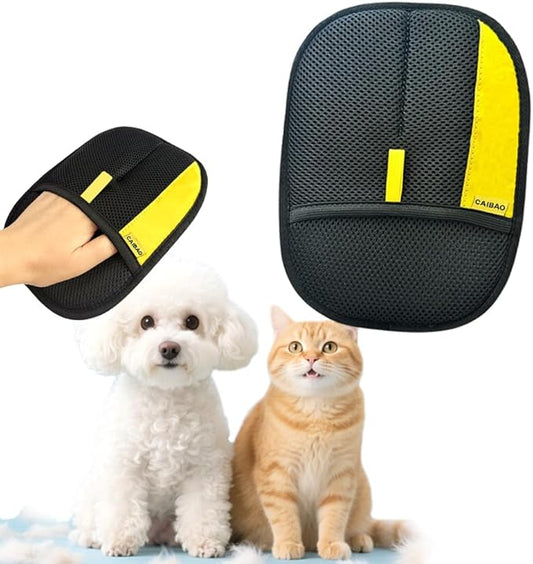 Electrostatic Pet Hair Removal Gloves: Quick Wiping - Reusable & Washable for Sofa Clothing Pet Beds Effortless Cats & Dogs Hair Remover for Busy Pet Owners (1pcs-Black)