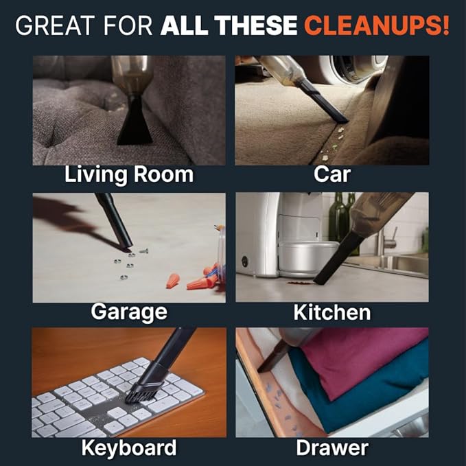 Pocket Vac PRO Handheld Vacuum and Docking Station, Compact Wireless Vacuum Cleaner, Lightweight Powerful for Home Kitchen Car Corner Upholstery Pet Hair Dust Crumbs Cleaning