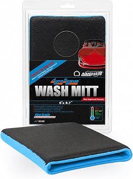 Nanoskin AUTOSCRUB Fine Grade Wash Mitt,Weft Knitted Microfiber [AS-016] Blue, 6" x 8.7"