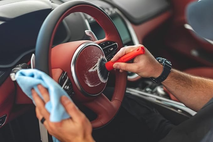 Detail Factory - TriGrip Ultra-Soft Detailing Brush Set - Scratch-Free Cleaning for Exterior, Interior Panels, Emblems, Badges, Gauges, Infotainment Screen - Grey