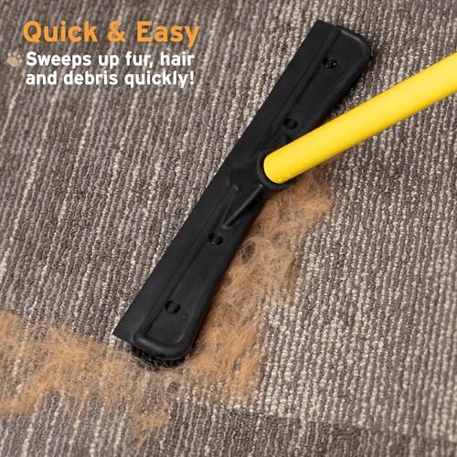 Pet Hair Removal Rubber Broom, 61" Telescopic Handle