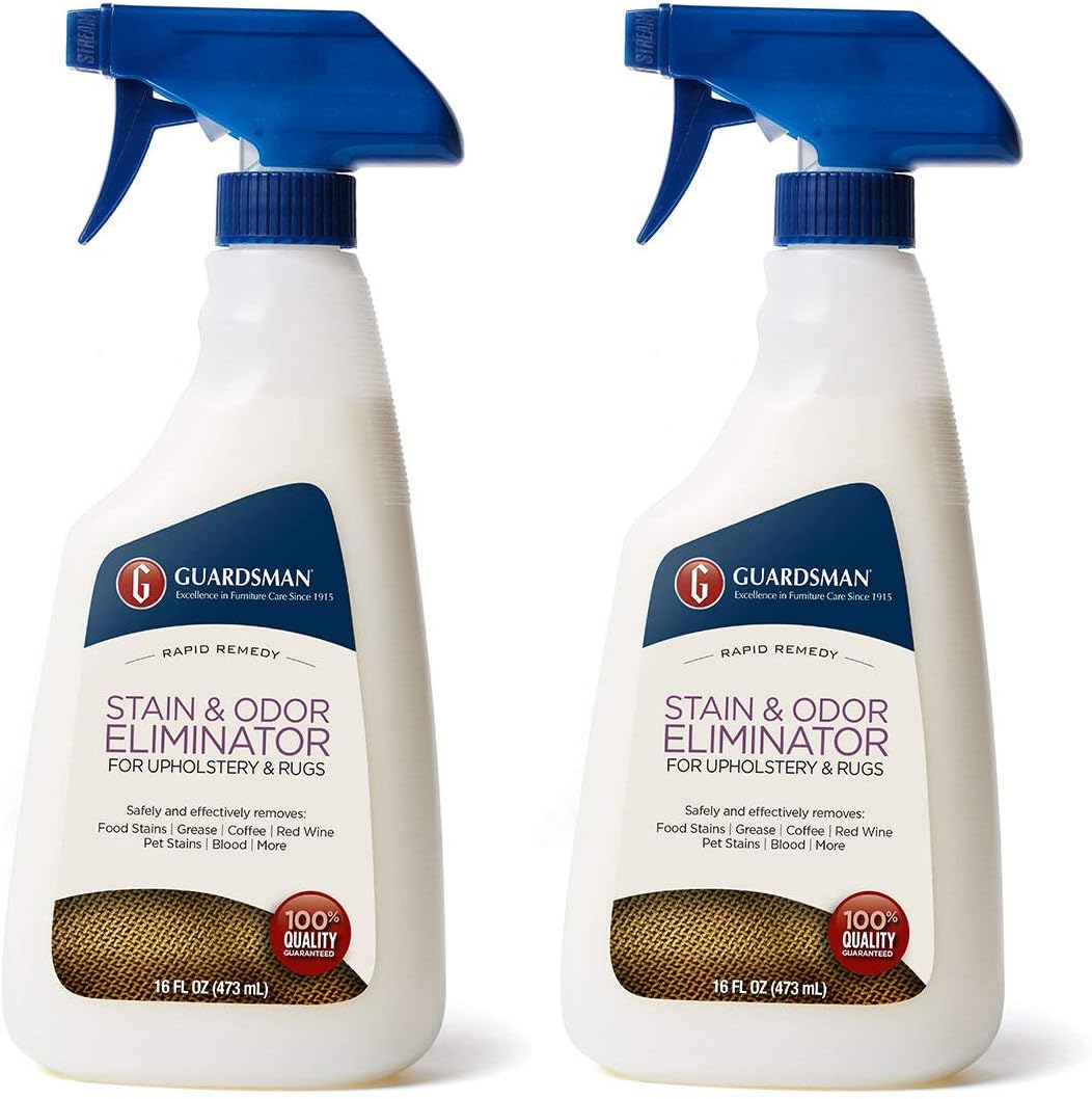 Guardsman 462600 Fabric Stain & Odor Eliminator, For Upholstery & Rugs, Removes Food Stains, Grease, Coffee, Red Wine, Blood, Pet Stains, 16 Fl Oz, 2 Pack