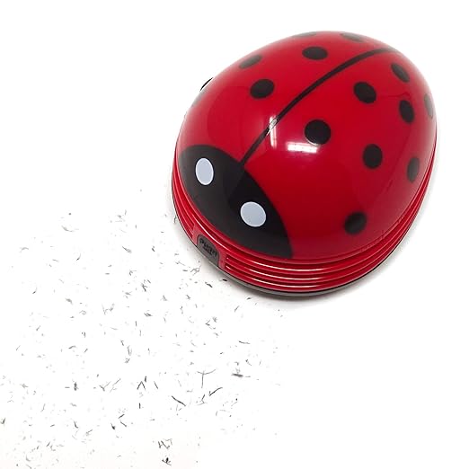 Honbay Ladybug Shaped Portable Corner Desk Vacuum Cleaner Mini Cute Vacuum Cleaner Dust Sweeper