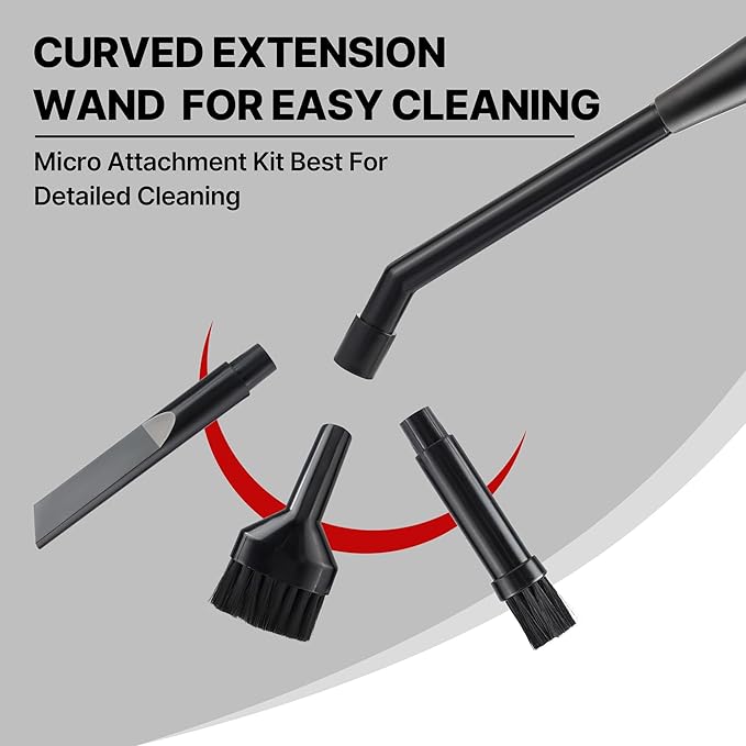 Shop-Vac Micro Cleaning Nozzle Kit, 1-1/4" Detailed-Cleaning Attachments for Compact Wet Dry Shop Vacuum, Storage Bag Included, 6 Pieces