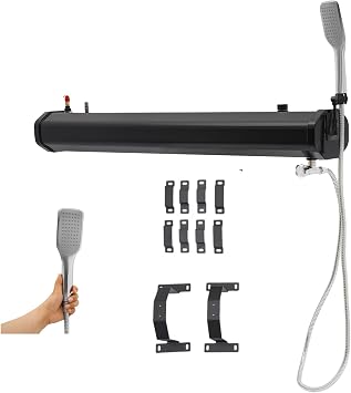Pressurized Water Tank for Camping Shower,Portable Camping Showerhead Handheld with Storage Bag, Roof Rack Shower for Hi