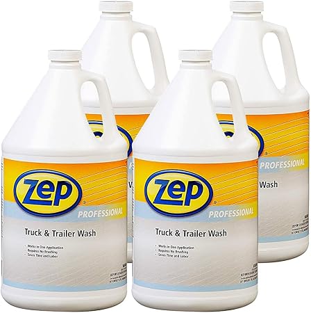 Zep Truck and Trailer Wash - 1 Gallon (Case of 4) 1041477 - Removes Exhaust Deposits, Road Film and Bugs from Painted Ve