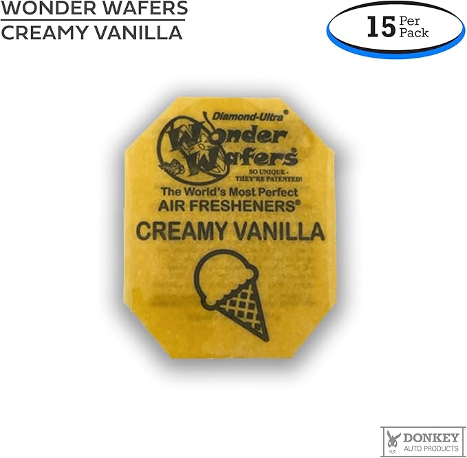 Wonder Wafers - Diamond-Ultra Scented Car Air Fresheners - Individually Wrapped (15 Per Pack) (Creamy Vanilla)