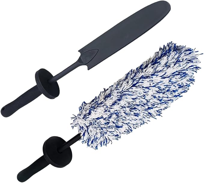 Wheel Barrel Brush, 16" Soft & Scratch-Free Reusable Rim, 2026 New Long Handle Microfiber Wheel Brush for Wheel, and Tir