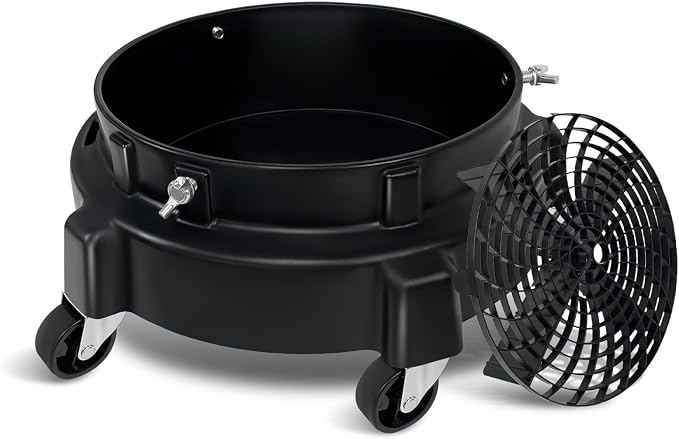ROBLOCK 5 Gallon Bucket Dolly Roller with Wheels, Detailing Bucket Dolly with Dirt and Grit Traps Insert, Car Wash Acces