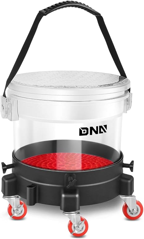 DNA Motoring 5 Gallon Washing System Includes 15.5L Bucket, Filtration System Insert, Five Castor, Bucket Dolly, and Lid