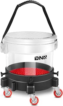 DNA Motoring 5 Gallon Washing System Includes 15.5L Bucket, Filtration System Insert, Five Castor, Bucket Dolly, and Lid