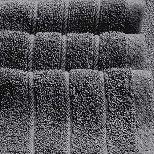 4 Piece Extra Large Bath Towels 30 x 60 Inches, Dark Grey