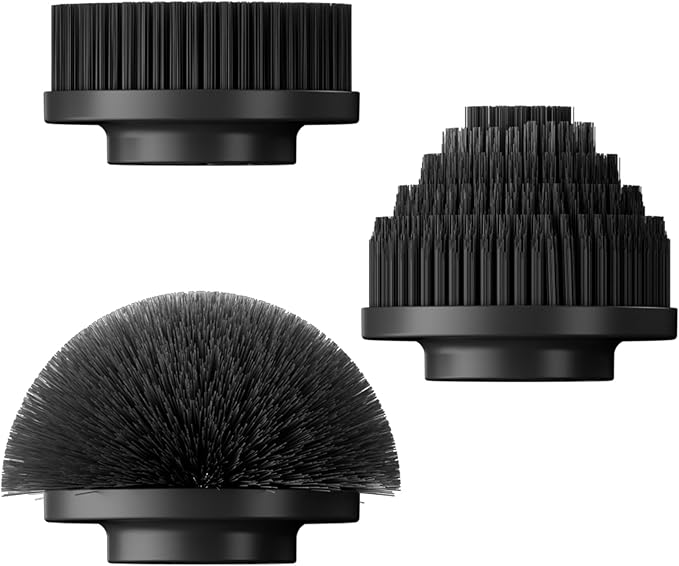 Electric Spin Scrubber Replacement Brush Heads for Cordless Spin Scrubber, 3pcs Extra Brush Accessories Suitable for TECFUN S1 Pro & L1 Power Scrubber, Cleaning Brush for Tub,Tile,Floor-Black