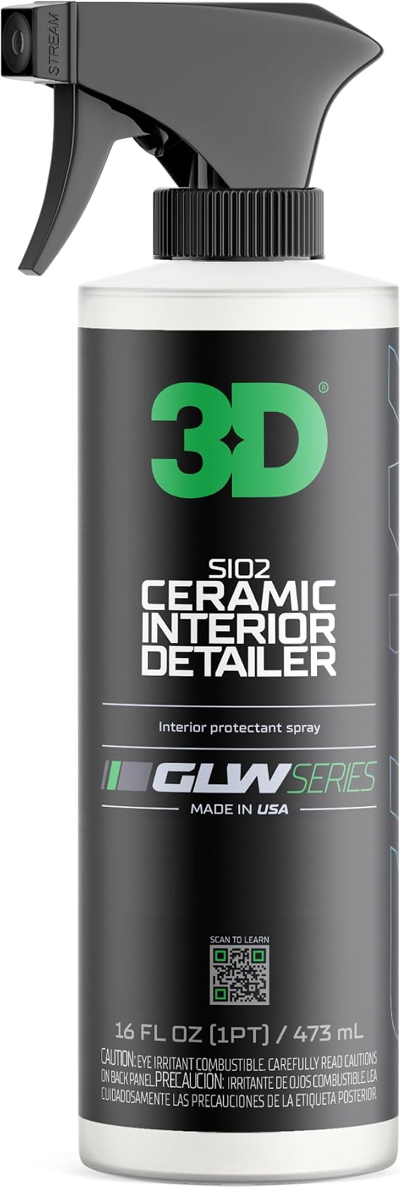 3D SiO2 Interior Detailer, GLW Series | Ultimate Deep Cleaning | Ultra Ceramic Protectant |Safe on Leather, Vinyl, Plast