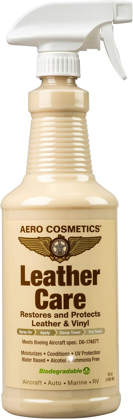 Leather Care Conditioner, UV Protectant, Aircraft Grade Leather Care, better than automotive products. Excellent for Fur