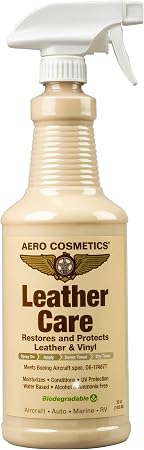 Leather Care Conditioner, UV Protectant, Aircraft Grade Leather Care, better than automotive products. Excellent for Fur